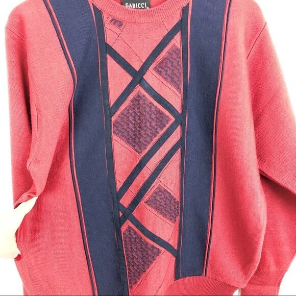 VTG Gabicci Italian Knit Wool Blend Eclectic Grandpa Pullover Sweater Sz Medium - Picture 8 of 16